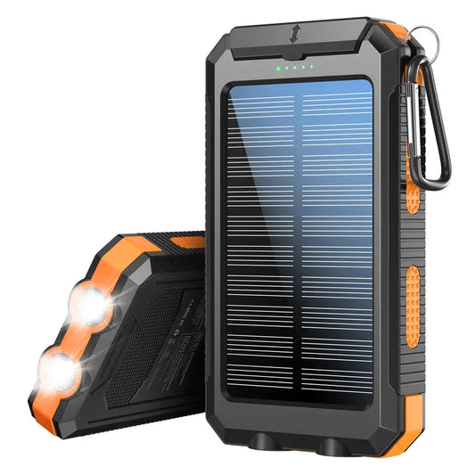 10000Mah Portable Solar Power Bank for Mother'S Day Gift, 1 Piece Dual USB Output Port Waterproof Power Bank with Flashlight, Solar Power Bank Charger for Iphone & Android Phone Tablet Smart Watch for Spring Camping