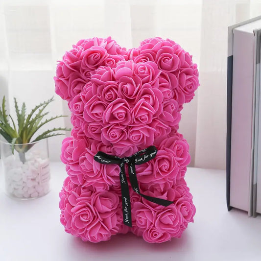 Bear Design Artificial Rose Bouquet Mother'S Day Gift, 1 Piece Lifelike Decorative Artificial Flower, Gifts for Her, Romantic Gift for Anniversary, Wedding Party Decoration, Gifts for Girlfriend, Gifts for Mom, Birthday Gift, Gift Ideas, Gifts for Women